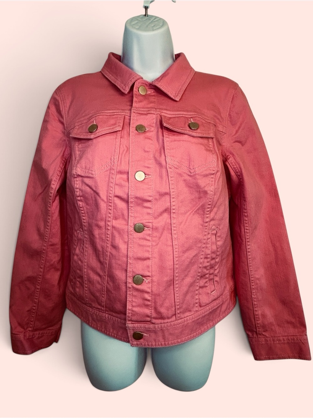 Women’s Pink Denim Jacket - Classic Button-Front